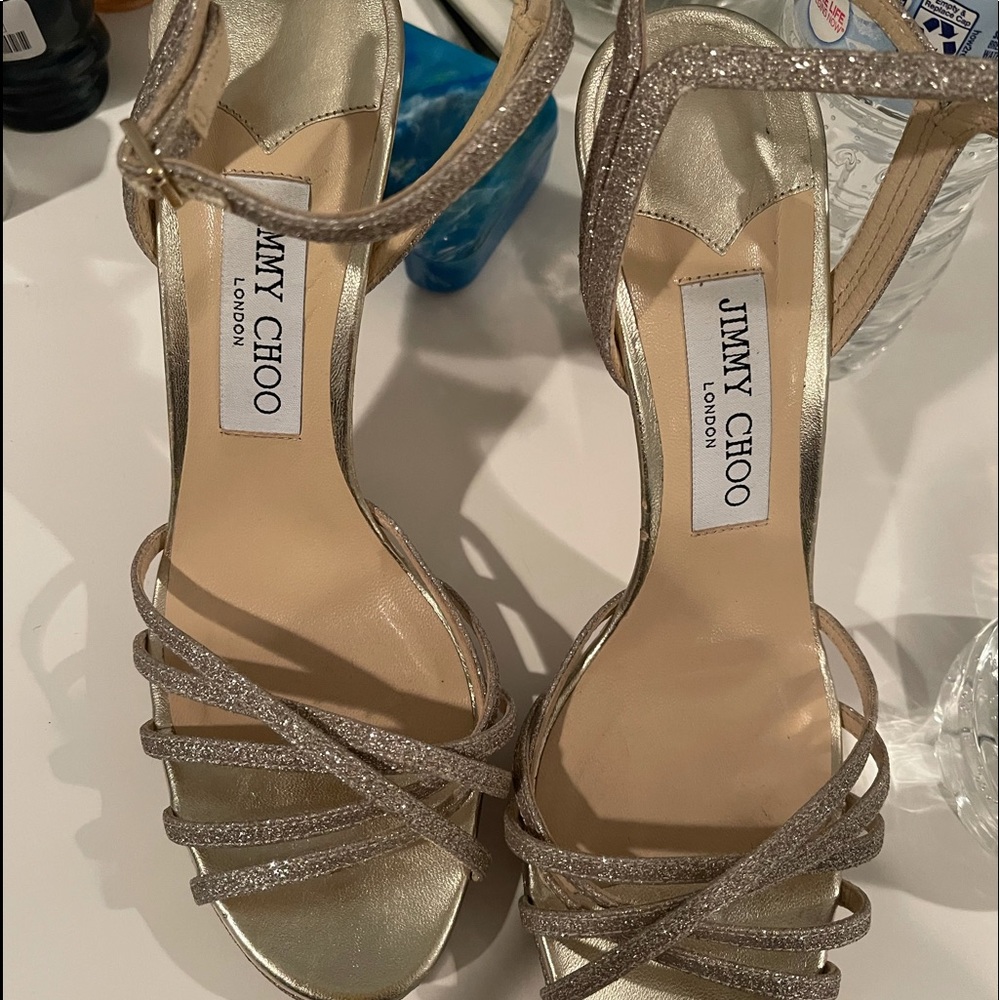 Jimmy choo sparkly wedding/ prom sandals.